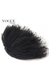 Afro Kinky Curly 4B 4C Clip-in Top Closure Ponytail African American Human Virgin Hair Extension Drawstring Puff Ponytail Hairpiece Natural Color